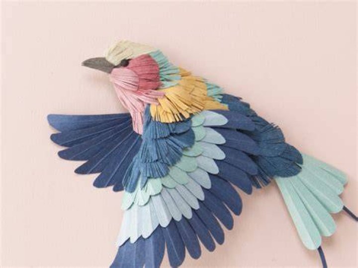 紙やフェルトで作る鳥の羽工作のイメージ